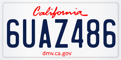 CA license plate 6UAZ486