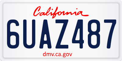 CA license plate 6UAZ487