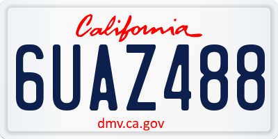 CA license plate 6UAZ488
