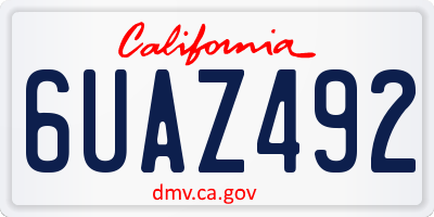 CA license plate 6UAZ492