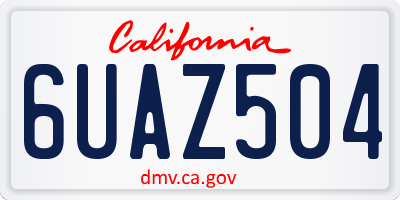 CA license plate 6UAZ504