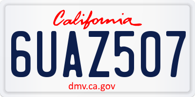 CA license plate 6UAZ507