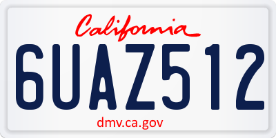 CA license plate 6UAZ512