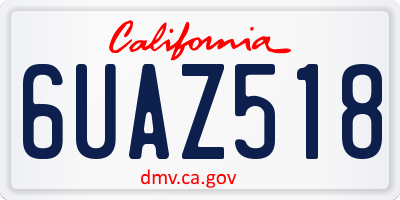 CA license plate 6UAZ518