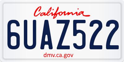 CA license plate 6UAZ522