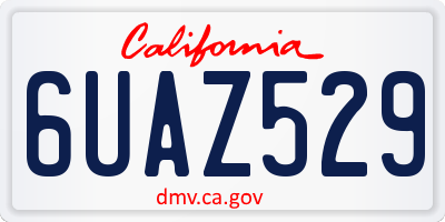 CA license plate 6UAZ529