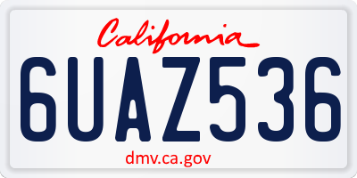 CA license plate 6UAZ536