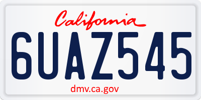 CA license plate 6UAZ545