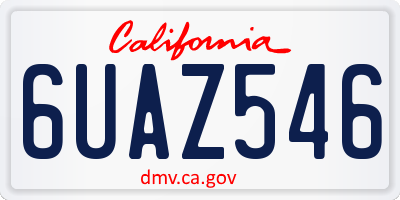 CA license plate 6UAZ546