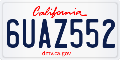 CA license plate 6UAZ552