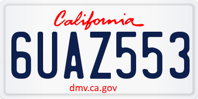 CA license plate 6UAZ553