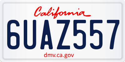 CA license plate 6UAZ557