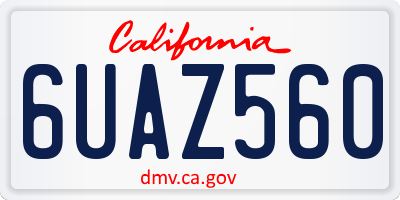 CA license plate 6UAZ560
