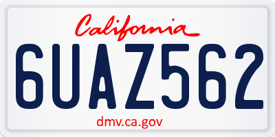 CA license plate 6UAZ562