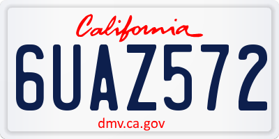 CA license plate 6UAZ572