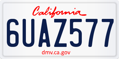 CA license plate 6UAZ577