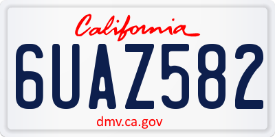 CA license plate 6UAZ582