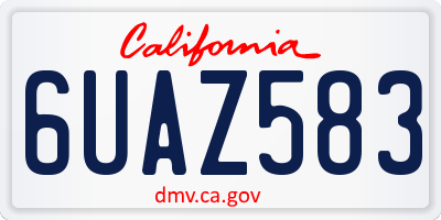 CA license plate 6UAZ583