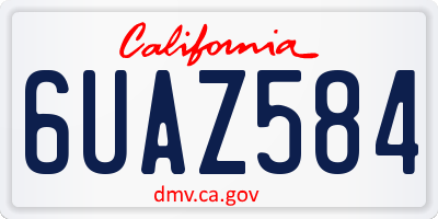 CA license plate 6UAZ584