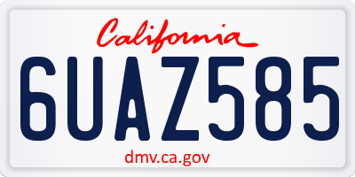 CA license plate 6UAZ585
