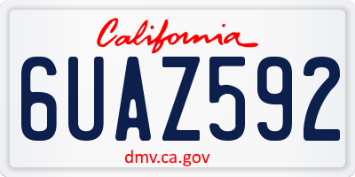 CA license plate 6UAZ592