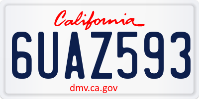 CA license plate 6UAZ593