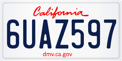 CA license plate 6UAZ597