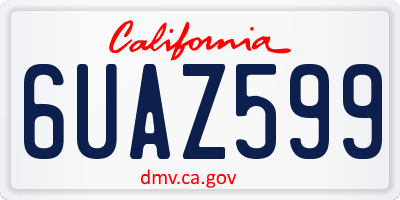 CA license plate 6UAZ599