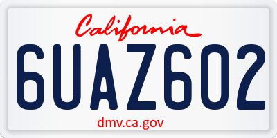 CA license plate 6UAZ602
