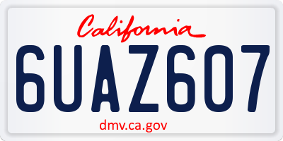 CA license plate 6UAZ607