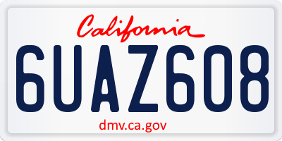 CA license plate 6UAZ608