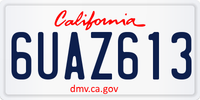 CA license plate 6UAZ613