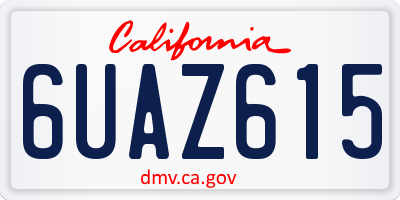 CA license plate 6UAZ615