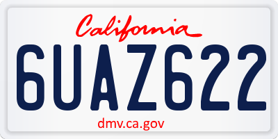 CA license plate 6UAZ622