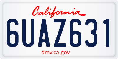 CA license plate 6UAZ631