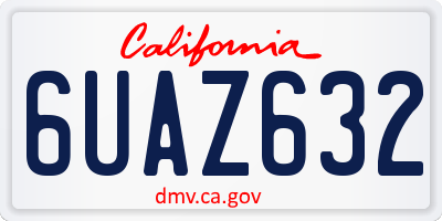 CA license plate 6UAZ632