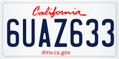 CA license plate 6UAZ633