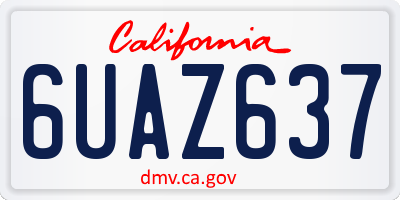 CA license plate 6UAZ637