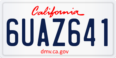 CA license plate 6UAZ641