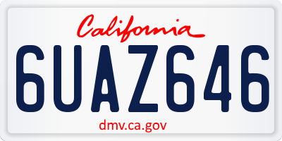 CA license plate 6UAZ646