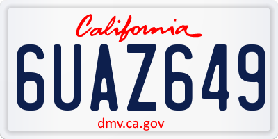 CA license plate 6UAZ649