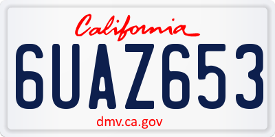 CA license plate 6UAZ653