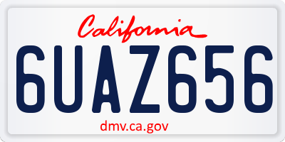CA license plate 6UAZ656