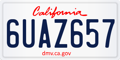 CA license plate 6UAZ657