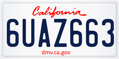 CA license plate 6UAZ663