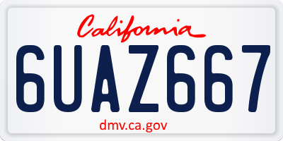 CA license plate 6UAZ667