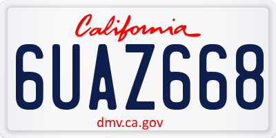 CA license plate 6UAZ668
