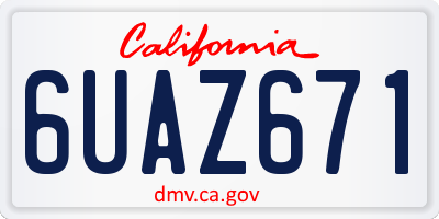 CA license plate 6UAZ671