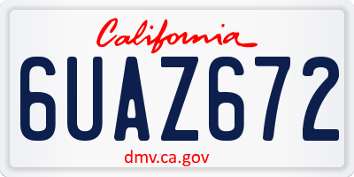 CA license plate 6UAZ672