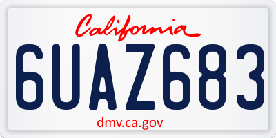 CA license plate 6UAZ683